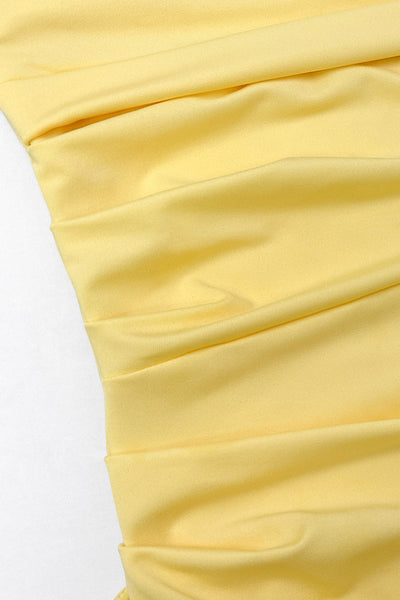 Bianca® | Sexy strapless evening dresses with slit and flounce