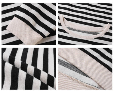 Brenda® | Retro striped long sleeve blouse