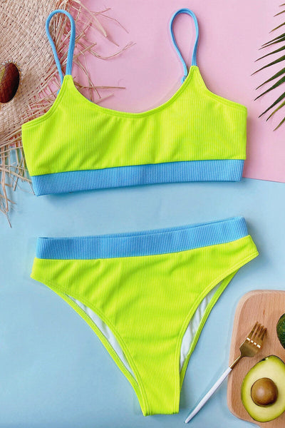 Elda® | Striped top and thong bikini with structured bottoms