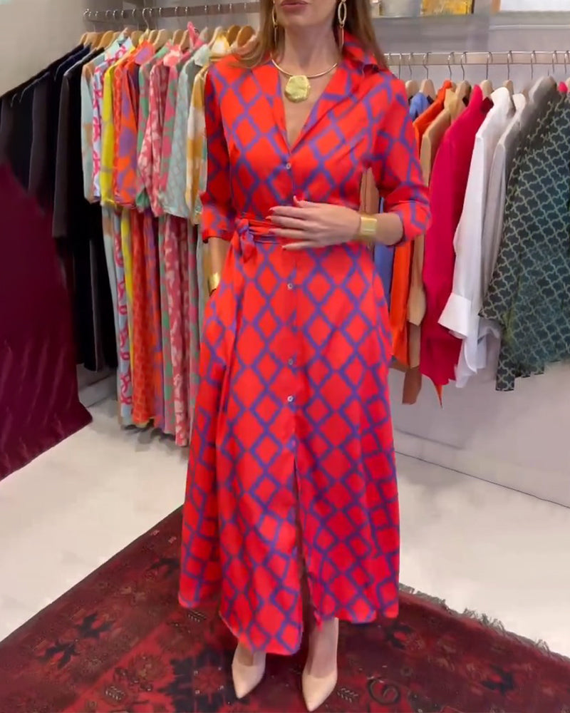 Casandra® | Shirt Dress With V-Neck And 3/4 Sleeves