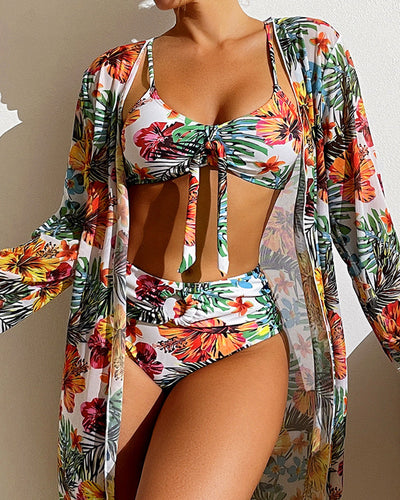 Daphne® | Three-piece floral bikini set