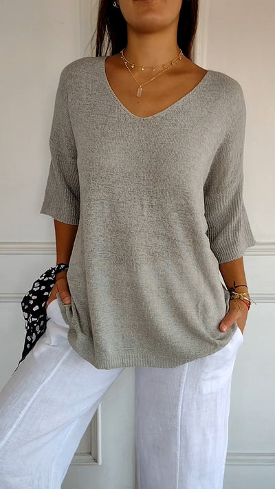 Lydia® | V-neck knitted top
