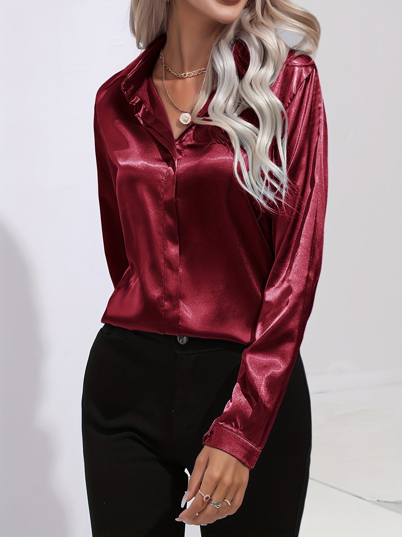 Luz® | Elegant satin blouse