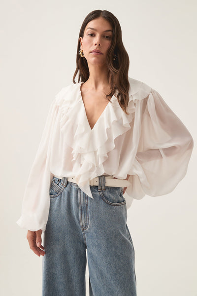 Agueda® | Women'S Playful Pom Pom Blouse Fun