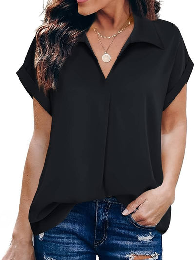 Adriela® | Casual Summer Shirt With Turn-Down Collar For Women