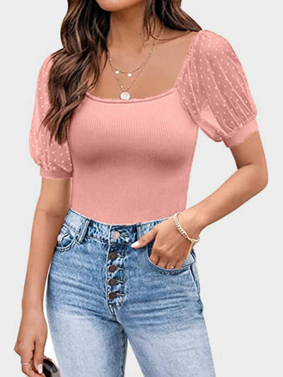 Agustina® | Short-sleeved T-shirt with a square neckline