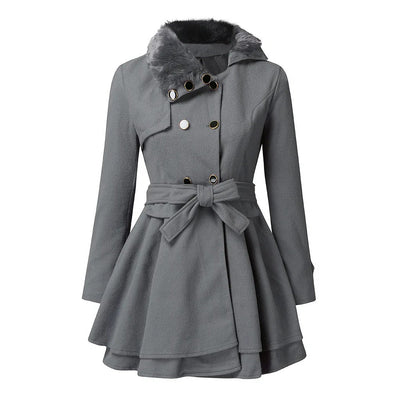 Antonella® | Chic trench coat with vegan fur for a luxurious look