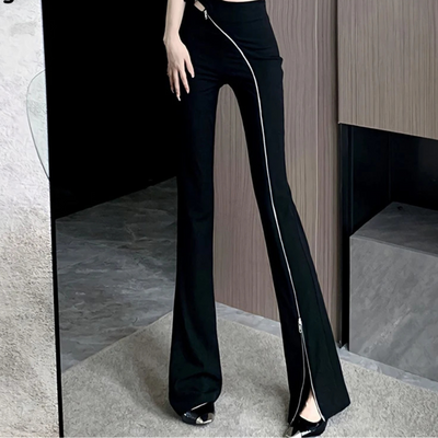 Abigail® | Bootcut trousers women's high-waist bootcut trousers with asymmetrical zip