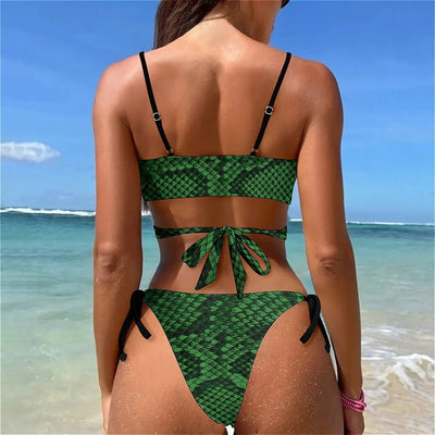 Branden® | Snakeskin Pattern Bikini Swimsuit