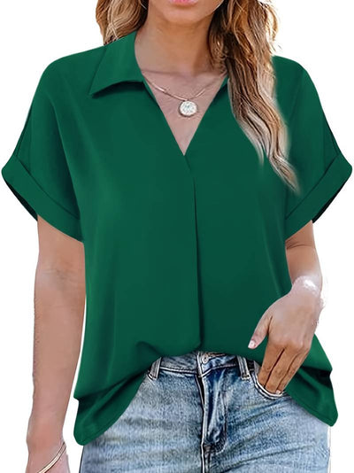 Adriela® | Casual Summer Shirt With Turn-Down Collar For Women
