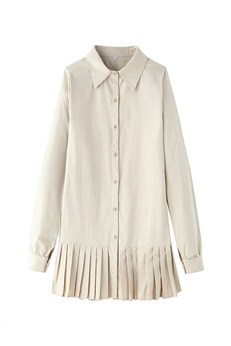 Angelica® | Short, pleated shirt dress