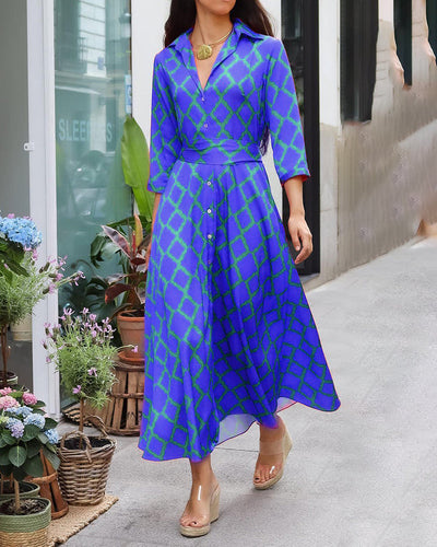 Casandra® | Shirt Dress With V-Neck And 3/4 Sleeves