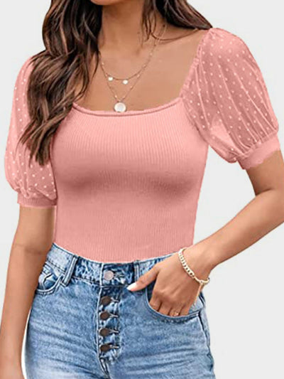 Agustina® | Short-sleeved T-shirt with a square neckline