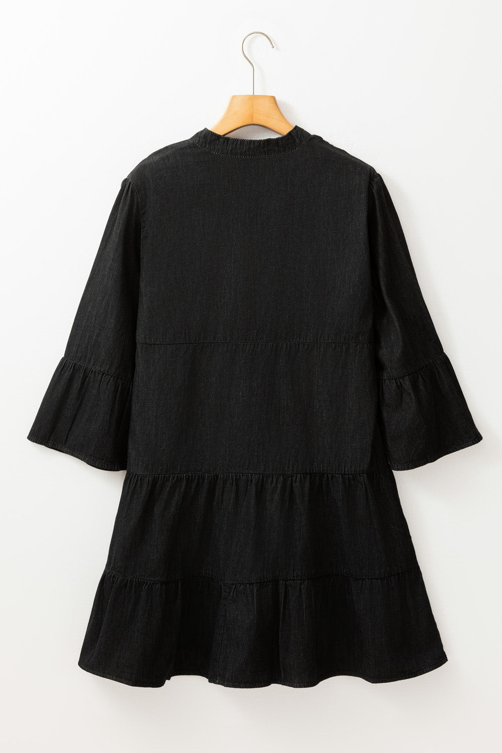 Sol® | Denim dress with notched three-quarter sleeves