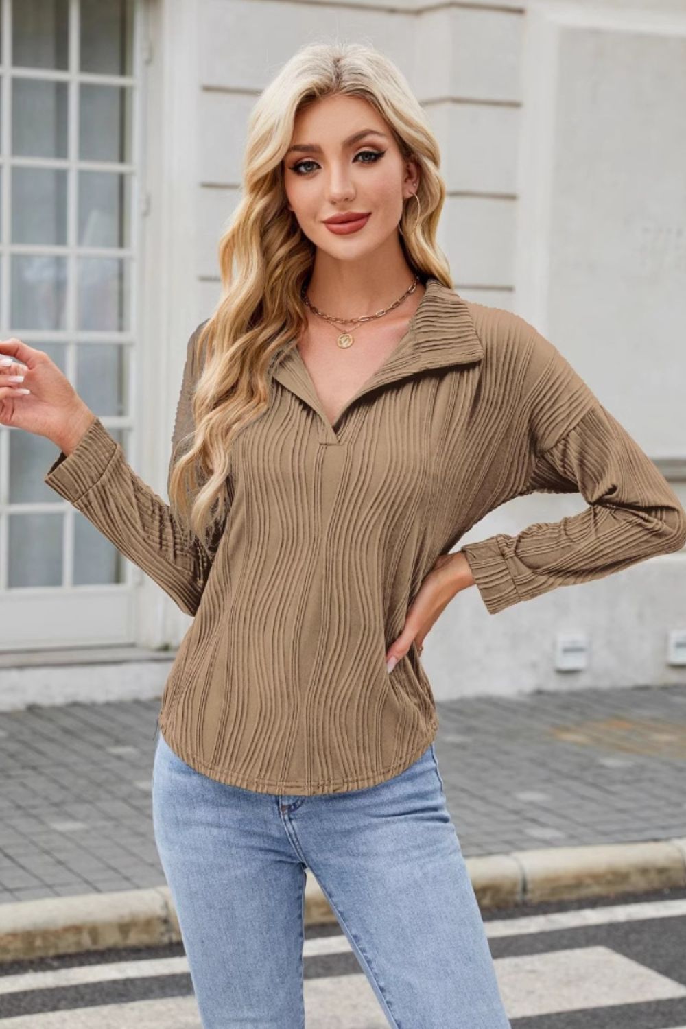 Ana® | Structured, long-sleeved blouse with a collar