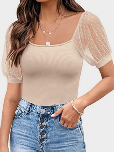 Agustina® | Short-sleeved T-shirt with a square neckline