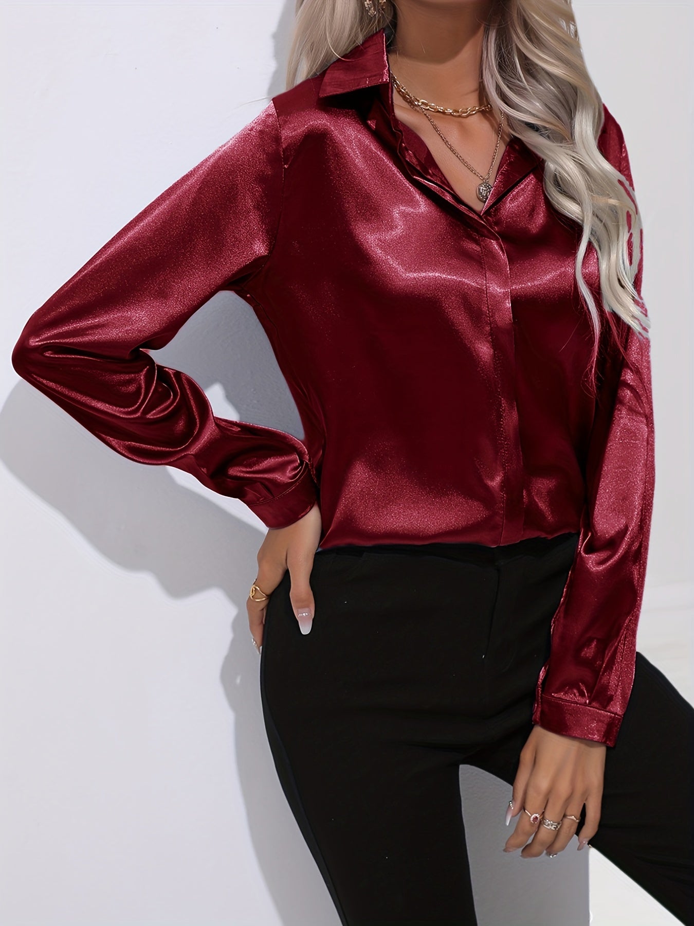 Luz® | Elegant satin blouse