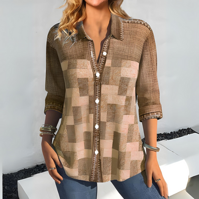 Alverna® | Women'S Collar V-Neck Blouse Long Sleeves