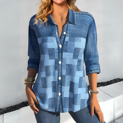 Alverna® | Women'S Collar V-Neck Blouse Long Sleeves