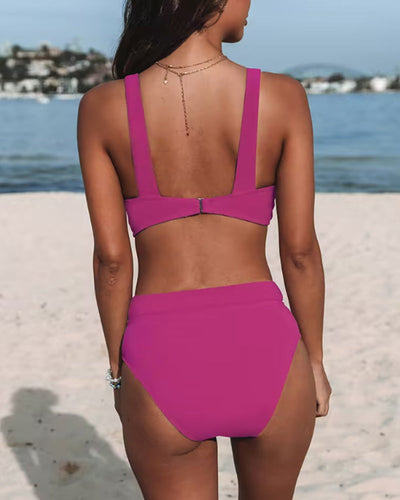 Auberta® | Solid Color High Waist Bikinis