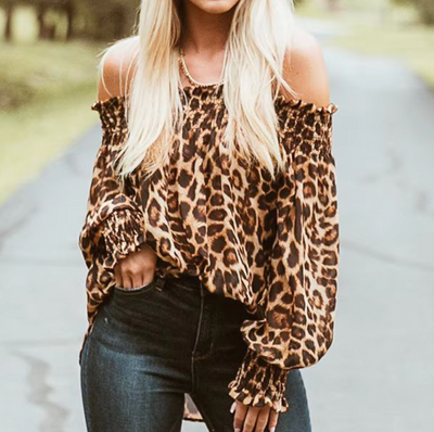 Alondra® | Leopard print long sleeve shirt