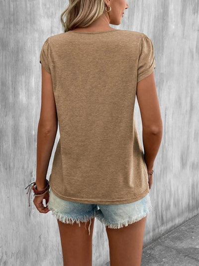 Ariana® | Asymmetrical T-shirt with petal sleeves