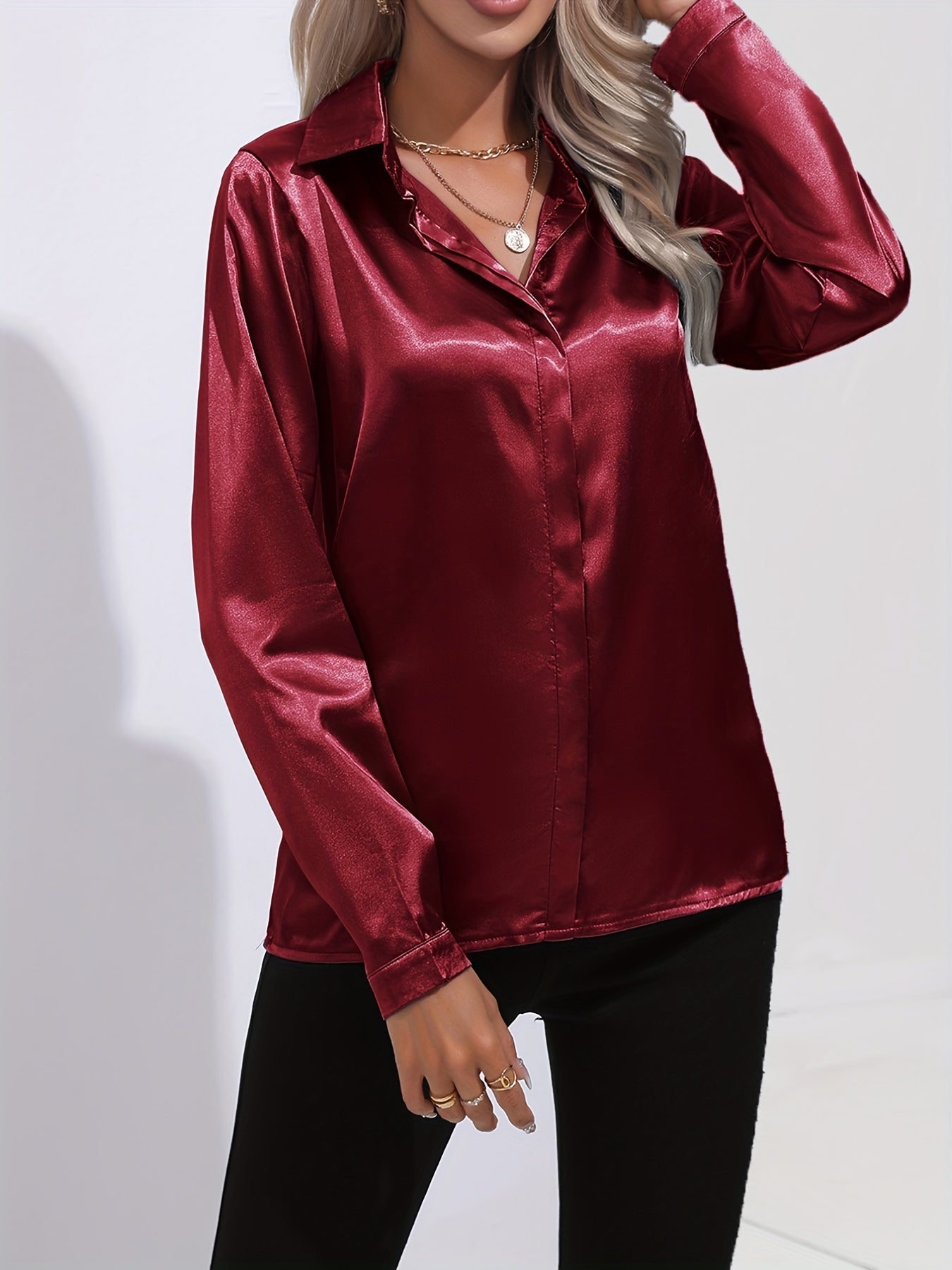 Luz® | Elegant satin blouse