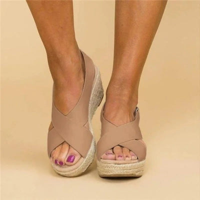 Georgina® | Wedge sandals for women with cross straps