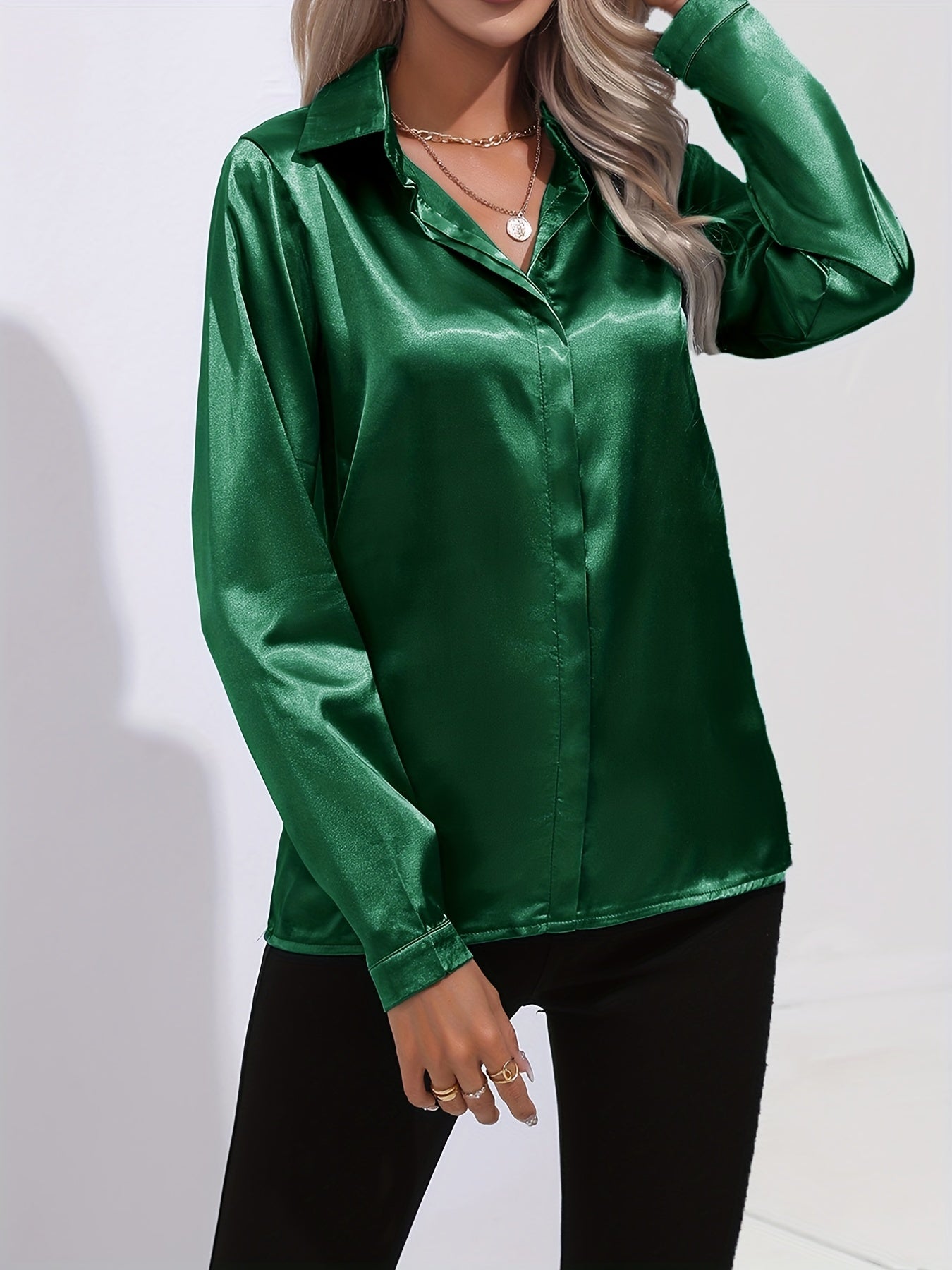 Luz® | Elegant satin blouse