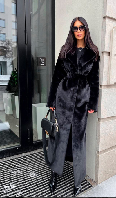 Liliana® | Luxurious, ecological fur coat with satin lining