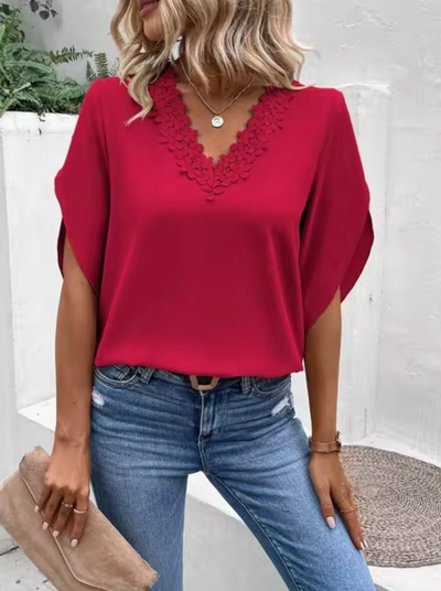 Luzia® | Lace shirt with V-neck