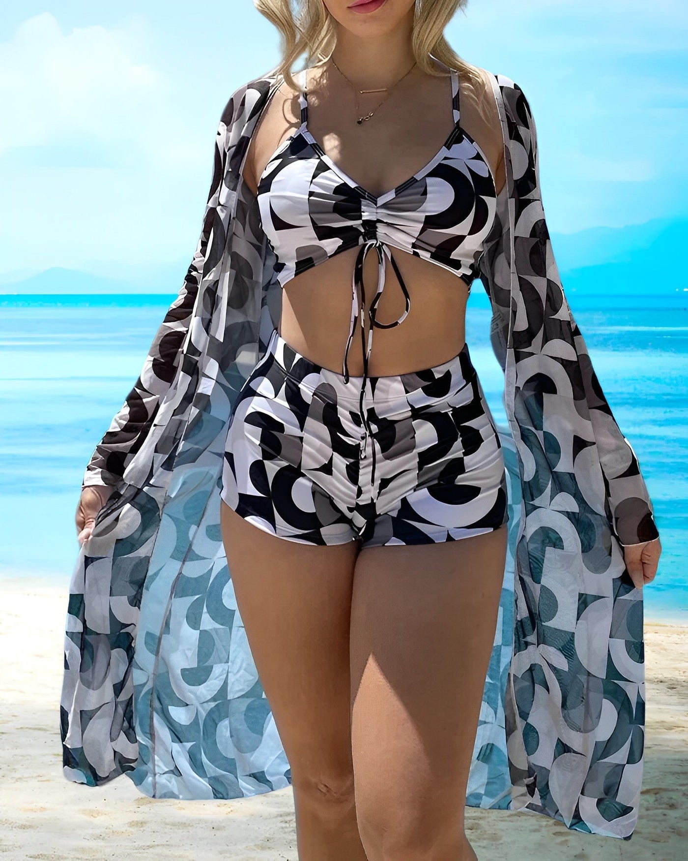 Erica® | Stylish 3 Piece Floral Print Bikini Set