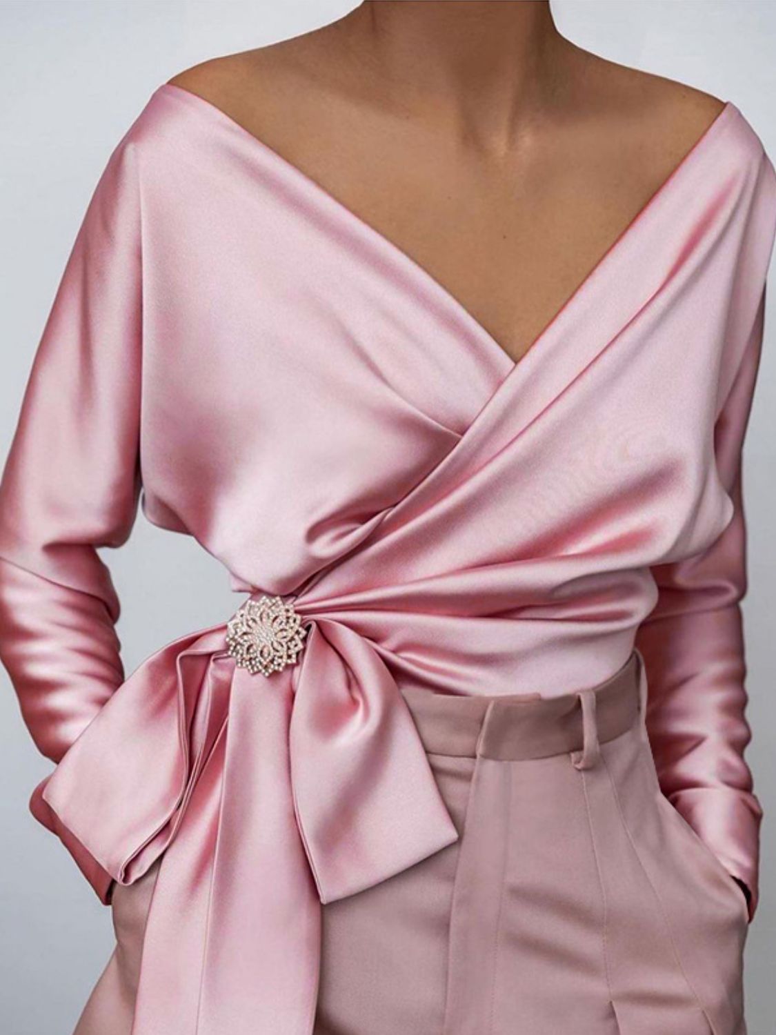 Victoria® | Long sleeve blouse in a surplice