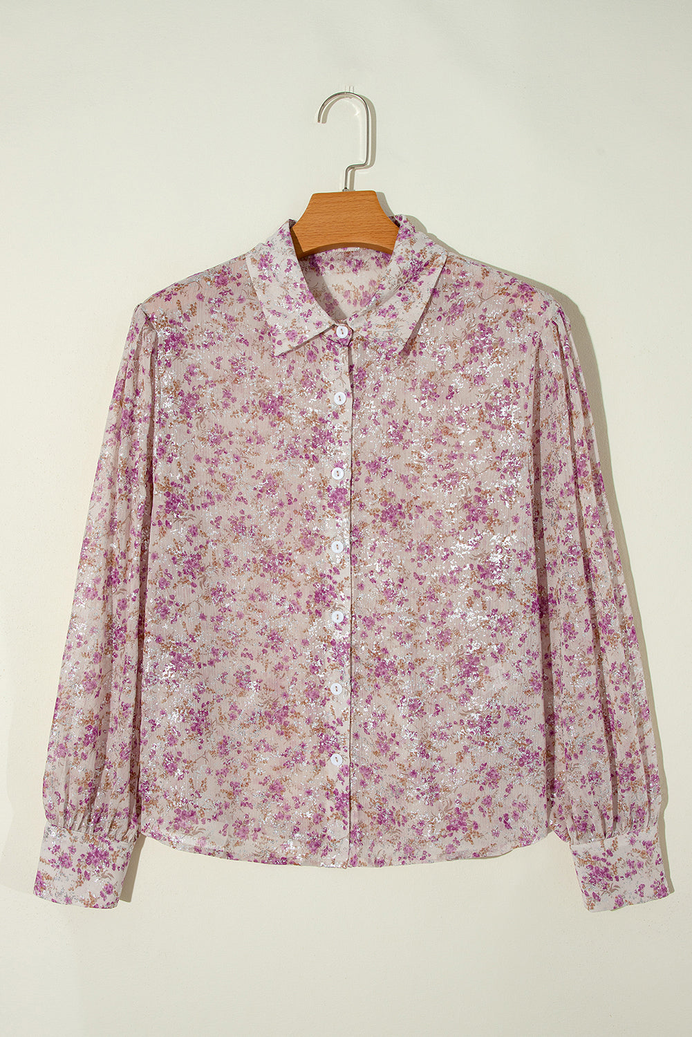 Angela® | Printed long sleeve collared shirt