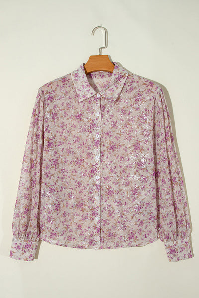 Angela® | Printed long sleeve collared shirt