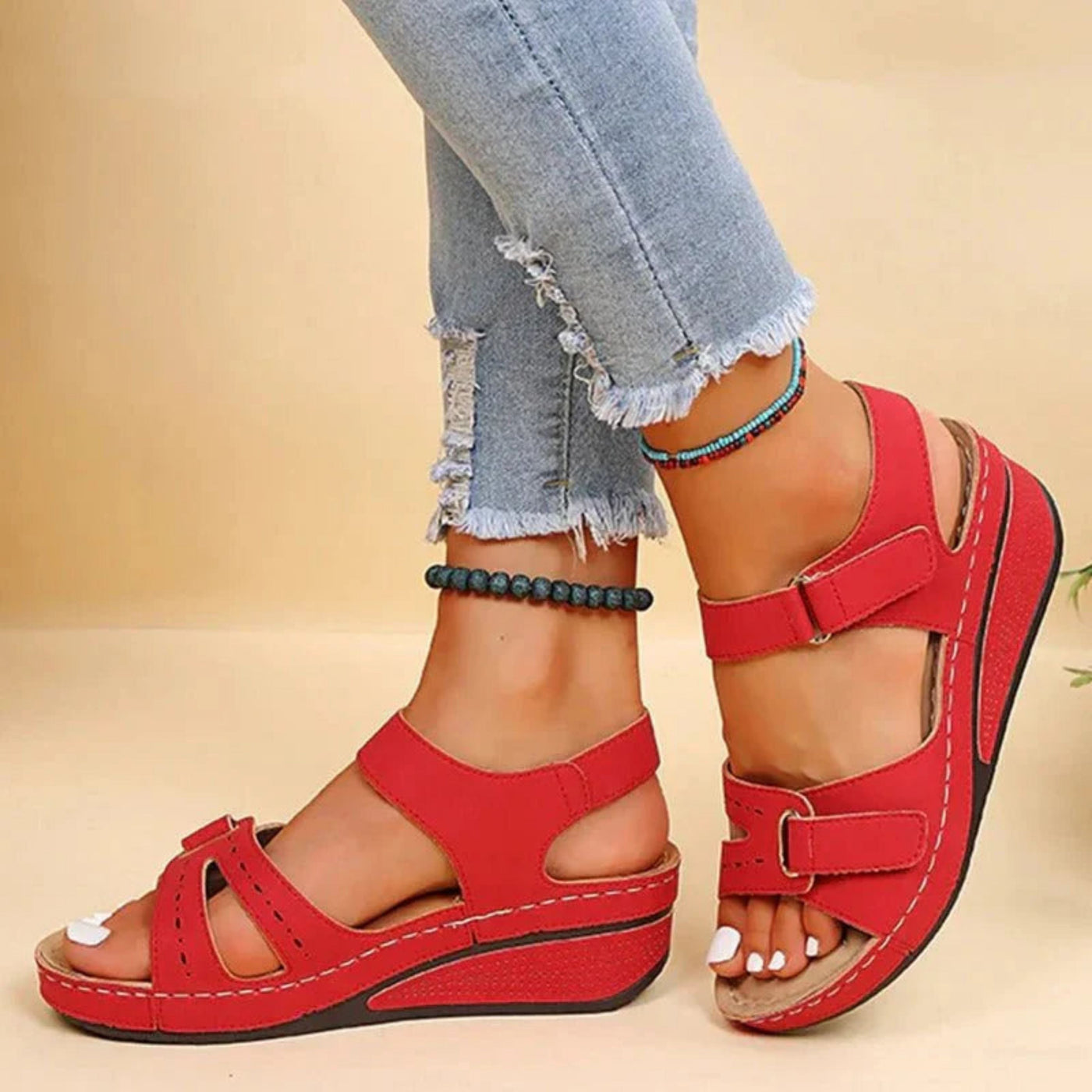 Liliana® | Women's wedge sandals with adjustable buckle closure