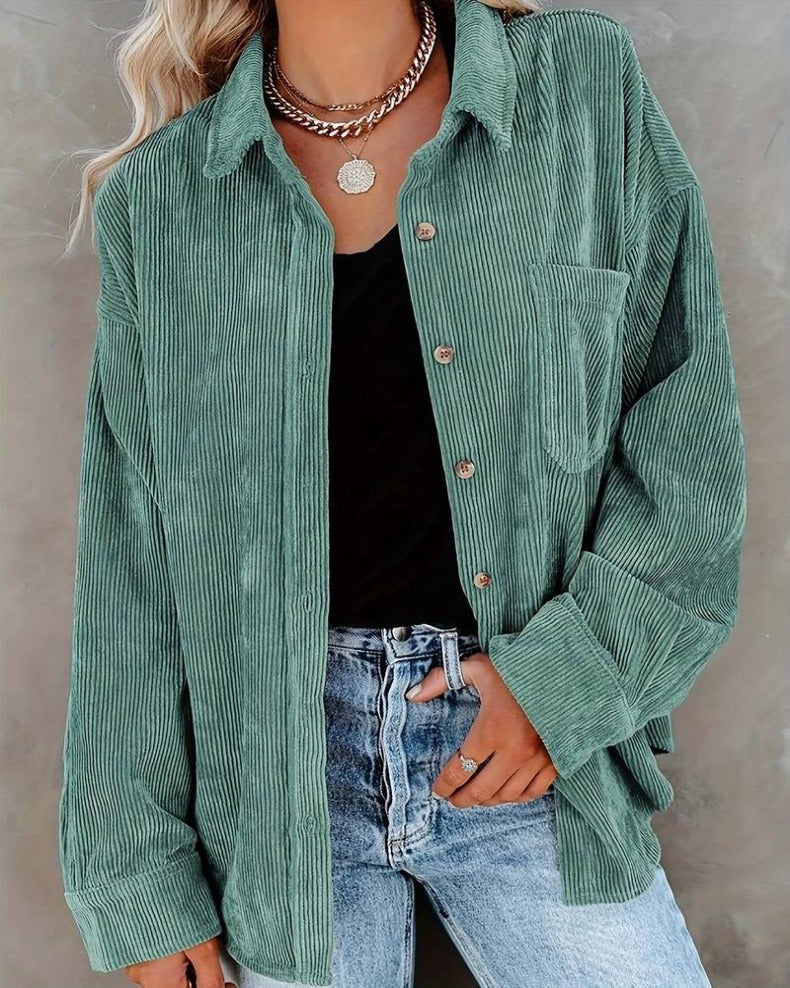 Zahira® | Stylish Oversize Blouse With Button Placket