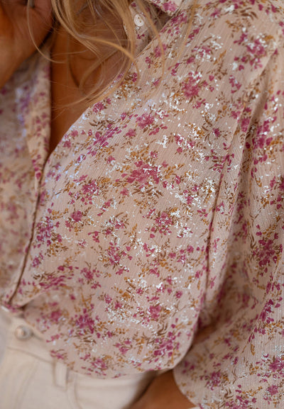 Angela® | Printed long sleeve collared shirt