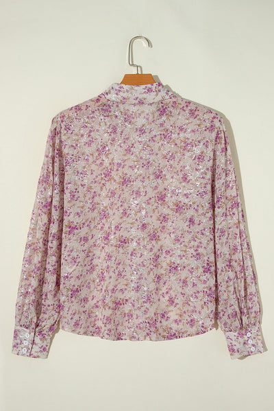 Angela® | Printed long sleeve collared shirt