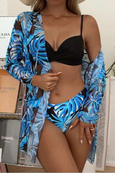 Nélida® | Tropical Print Wrap Underwire Bikini With Cover-Up