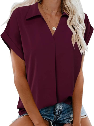 Adriela® | Casual Summer Shirt With Turn-Down Collar For Women
