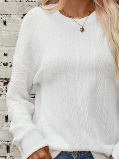 Fabienne® | Structured long-sleeved crew neck t-shirt