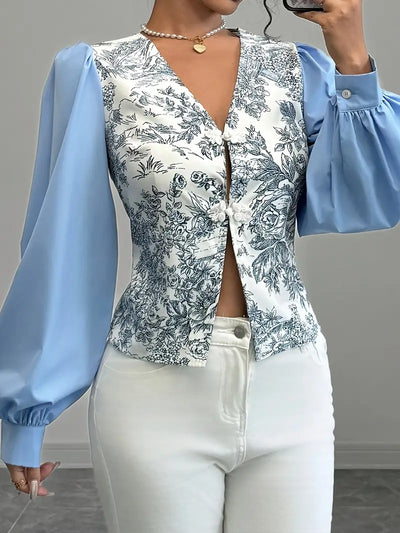 Mireya® | Vintage cotton blouse with puff sleeves