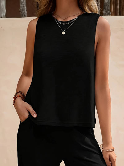 Adalina® | Casual Tank Top And Wide-Leg Pants