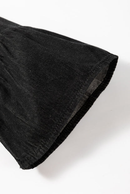 Sol® | Denim dress with notched three-quarter sleeves