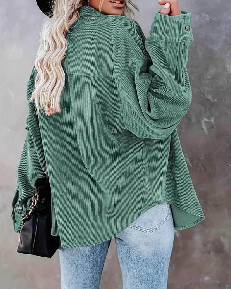 Zahira® | Stylish Oversize Blouse With Button Placket