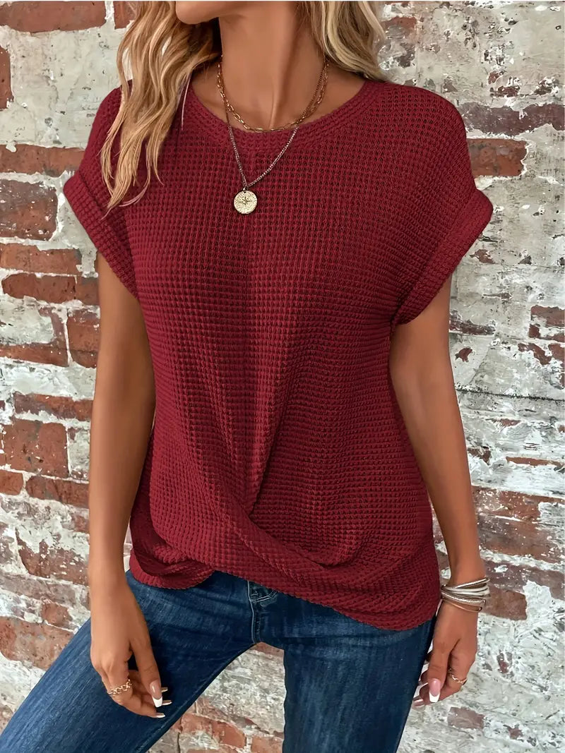 Amadita® | Women'S Knitted Wrap Blouse In Plain Colors