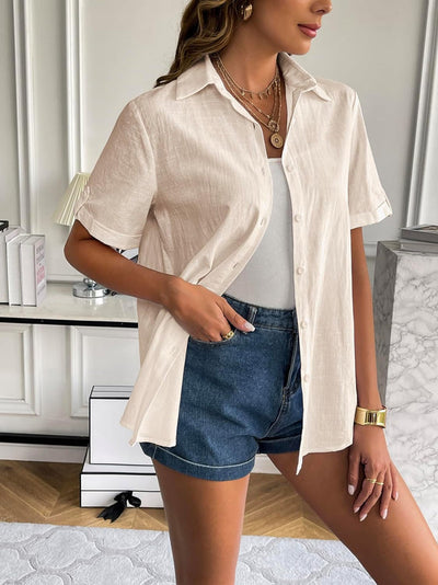 Ailani® | Women'S V-Neck Envelope Short Sleeve Summer Blouse