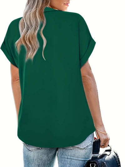 Adriela® | Casual Summer Shirt With Turn-Down Collar For Women