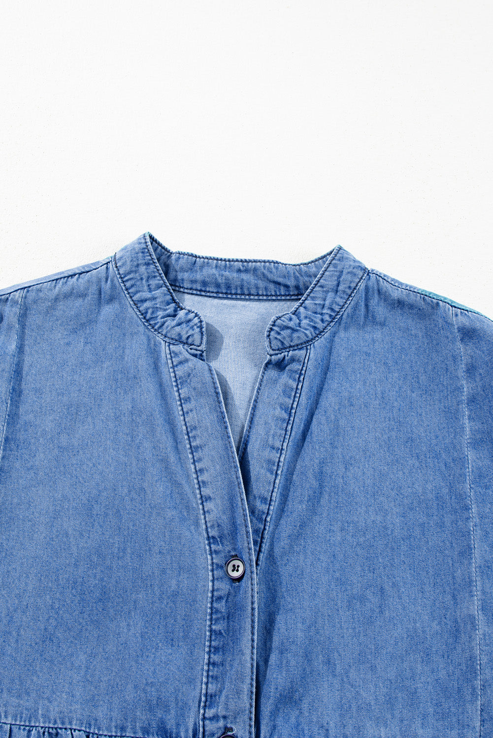 Sol® | Denim dress with notched three-quarter sleeves